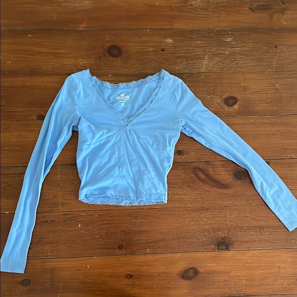 Hollister Blue Crop Blouse